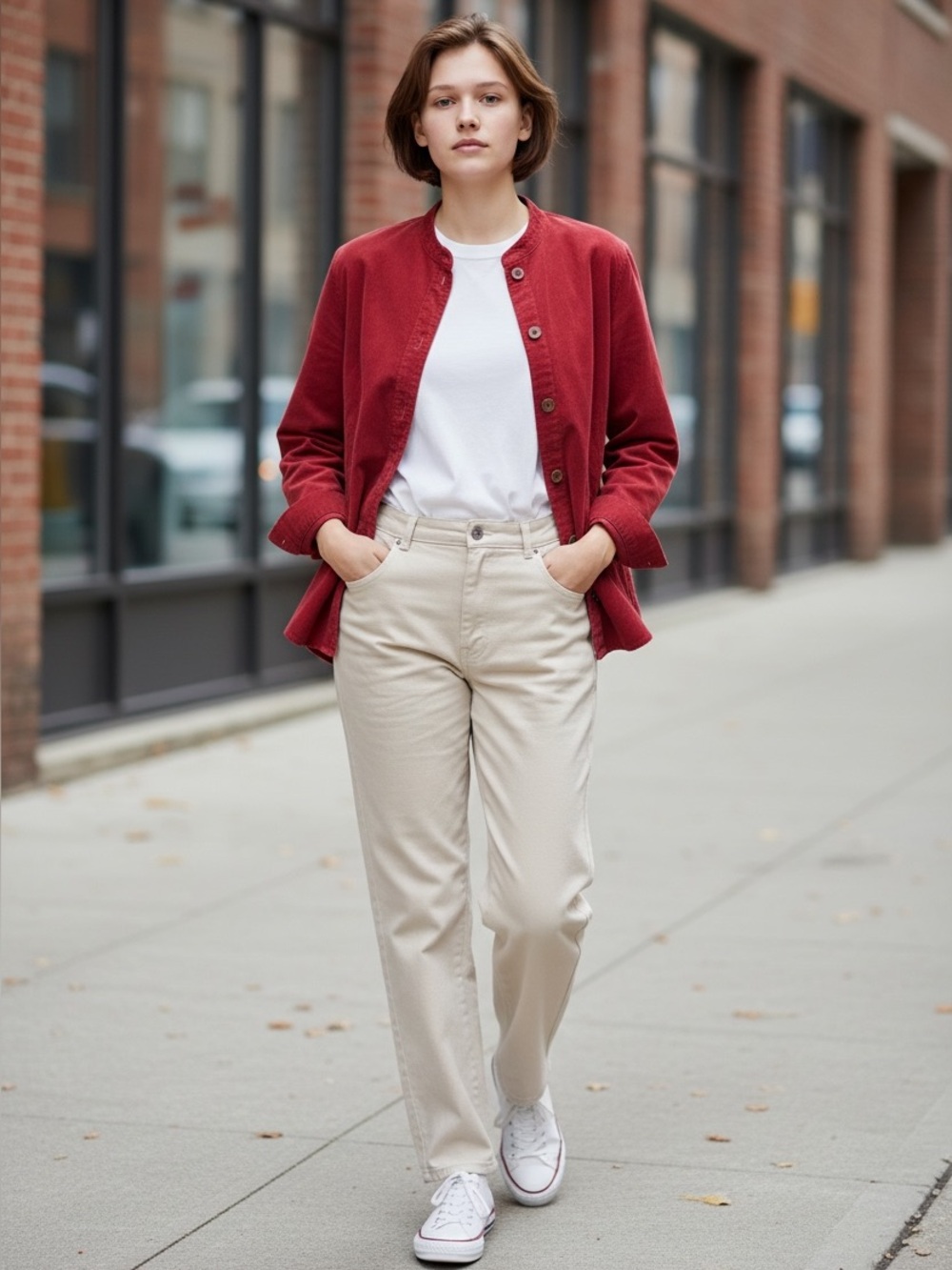 Chico’s Red Linen Blazer Shacket